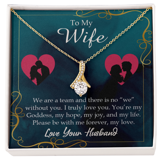 Pour Ma Femme, Nous Sommes une Équipe Séduisante Collier Message Carte