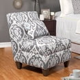 thumbnail image 3 of HomePop Slipper Armless Accent Chair with Pillow, Blue Slate, 3 of 5