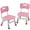 Pink, variant on Garvee Plastic Toddler Chair Set of 2, 3 Level Adjustable Heights, , for Age 2-6, Dark Gray