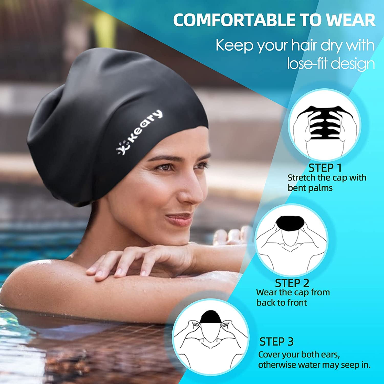 AIMTYD Extra Large Swim Cap for Braids 