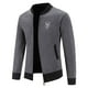 thumbnail image 4 of Chaqueta de suéter de punto de lana con capucha de tela escocesa de otoño e invierno de moda para hombres Pompotops  oipoqjl38385, 4 of 5