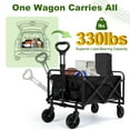 thumbnail image 5 of Firstness Collapsible Wagon Cart, Folding Utility Garden Wagon for Camping Beach Picnic Shopping Sports & Grocery, Black, 5 of 9