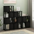 thumbnail image 3 of Furinno Brahms 5-Tier Storage Shelf with 4 Doors, Black Oak/Black, 3 of 7