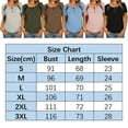 thumbnail image 2 of Askfv Tops Shirt for Women Short Sleeve Henley Crew Neck Tunic Loose Casual Tee Tops Pullover Size S-3XL, 2 of 3