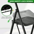 thumbnail image 4 of BEHERZT 4 Step Ladder, Sturdy Portable Metal Ladder for Home, 500lbs Capacity Folding Step Stool with Wide Pedal for Adults, Black, 4 of 6