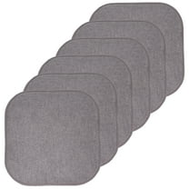 Alexis Memory Foam No Slip Back 16 x 16 Chair Pad Cushion 6 Pack - Gray-Silver
