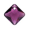Swarovski Crystal, #6431 Princess Cut Pendant 16mm, 1 Piece, Amethyst