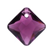 Swarovski Crystal, #6431 Princess Cut Pendant 16mm, 1 Piece, Amethyst