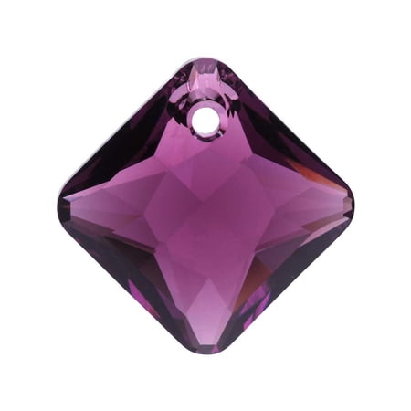 Swarovski Crystal, #6431 Princess Cut Pendant 16mm, 1 Piece, Amethyst