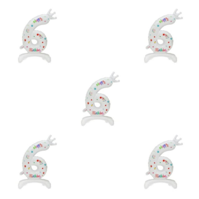 Youkk Metal Fun With DIY White Standing Digital Balloons For Birthday Parties Multiple Numbers Can Be Paired Freely Spherical Number 6 5Set