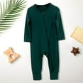 thumbnail image 2 of Baby Boy Girl Clothes Newborn Zipper Footies Jumpsuit Solid Long Sleeve Baby Newborn Baby Girl Boys Romper Outfit, 2 of 4