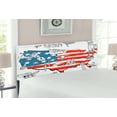 thumbnail image 2 of American Headboard, USA Flag Hand Drawn All States Cultural Heritage Howdy Texas Cowboy Themed, Upholstered Decorative Metal Bed Headboard with Memory Foam, Full Size, White Blue Red, by Ambesonne, 2 of 4