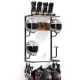 thumbnail image 1 of Soporte para casco de motocicleta, pared con ganchos para guantes, almacenamiento para accesorios y equipo, 1 of 7