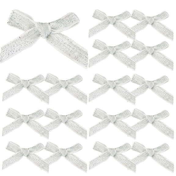 Decorative Bows, Mini Bow Hanging Ornaments, 16Pcs Small Christmas Bows for Christmas Tree, Wreath, Gift Wrapping, Crafts, Wedding, Party, Twist Tie Bows for Treat Bag Bakery Candy Bags, Home Decor