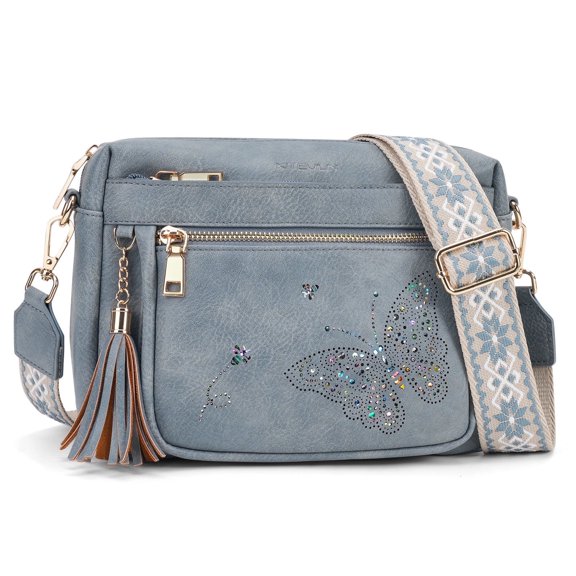 Small Crossbody Bag for Women, Cell Phone Purse Womens Shoulder Handbags Wallet Purse with Credit Card Slots Adjustable Guitar Strap