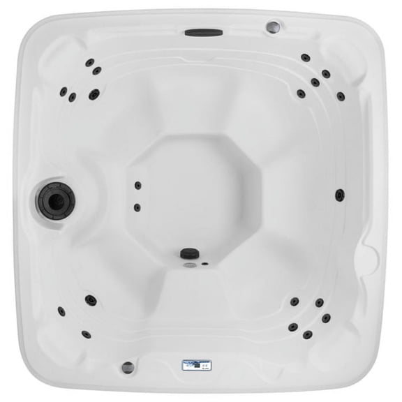 Lifesmart LS450DX™ 7-Person 22-Jet Plug & Play Outdoor Spa, Arctic White/Espresso Brown