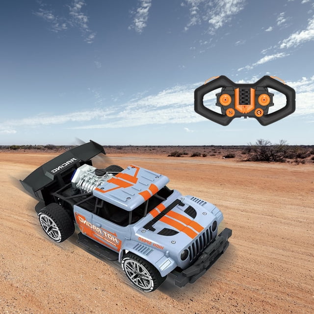 Voitures Jouets pour Garçons, Voiture Télécommandée Jouet pour Garçons, Voiture Télécommandée 6 Canaux 2.4G pour Enfants Voiture de Course à Grande Vitesse Drift RC Jouet avec Pulvérisation LED Vitesse Réglable Jouets Extérieurs pour Garçons Filles Cadeau