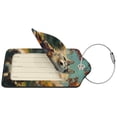 thumbnail image 4 of Rocae Forest Maple Leaf Husky for Leather Luggage Baggage Tags ID Label Privacy Cover ID Label with Stainless Steel Loop and Address Card, 4 of 5