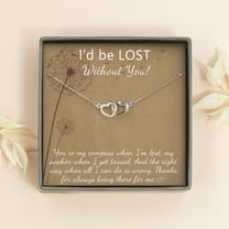 Anavia Girlfriend Jewelry, 925 Sterling Silver Double Heart Necklace Gift, Valentines Day Gift, Girlfriend's Birthday Card Gift