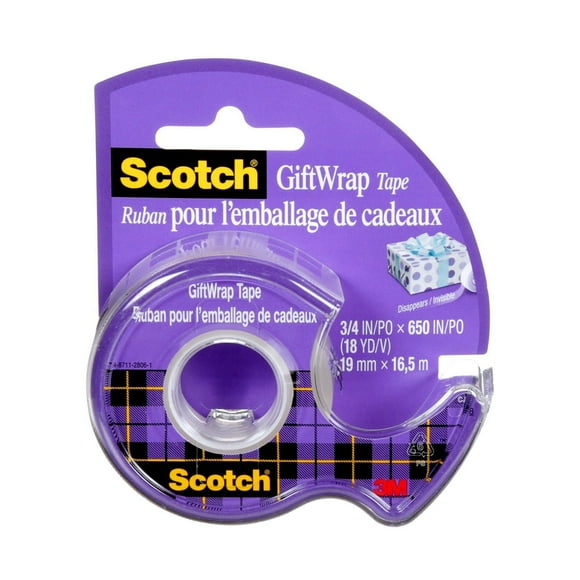 Ruban pour l’emballage de cadeaux Scotch®, 15-C, 19 mm x 16,5 m (3/4 po x 18 v) 1 Roleau Par Paquet