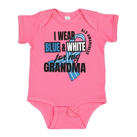 

Inktastic I Wear Blue and White for My Grandma ALS Awareness Gift Baby Boy or Baby Girl Bodysuit