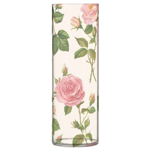 Plastic Vase 11.8 x 3.9 Inch Vase Transparent Non-Breakable Plastic Ornamental Culture Bottle Storage Jar Modern Family Wedding Decoration Pretty Rose