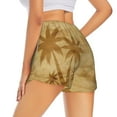 thumbnail image 3 of Vsdgher Retro Palm Tree Print Women's Running Double Layer Shorts High Waisted with Pockets Elastic Yoga Workout Athletic Gym Sports, 3 of 8