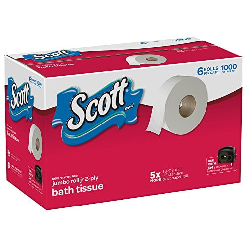 Scott 1000 Jumbo Roll JR. Toilet Paper (08425) 100 Recycled Fiber 2