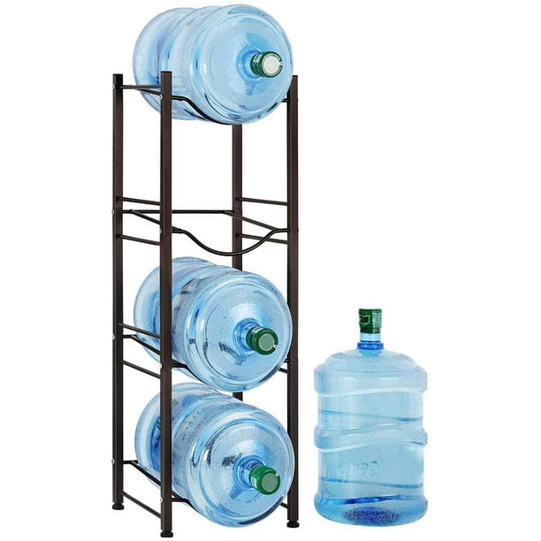4 Tier Dark Brown Water Cooler Jug Rack, 5 Gallon Water Jug Holder Heavy Duty Storage Rack