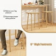 thumbnail image 6 of Costway 25.5" Counter Height Stool Set of 4 with Footrest & Solid Wood Frame Natural, 6 of 8