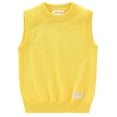 thumbnail image 6 of LUGOGNE Boys Sweater Vest Sleeveless Crew Neck Knit Pullover Fall Winter Warm Layering Knitwear Tops for Kids Children School Uniform Casual Classic Waistcoat Yellow,Size 9, 6 of 6