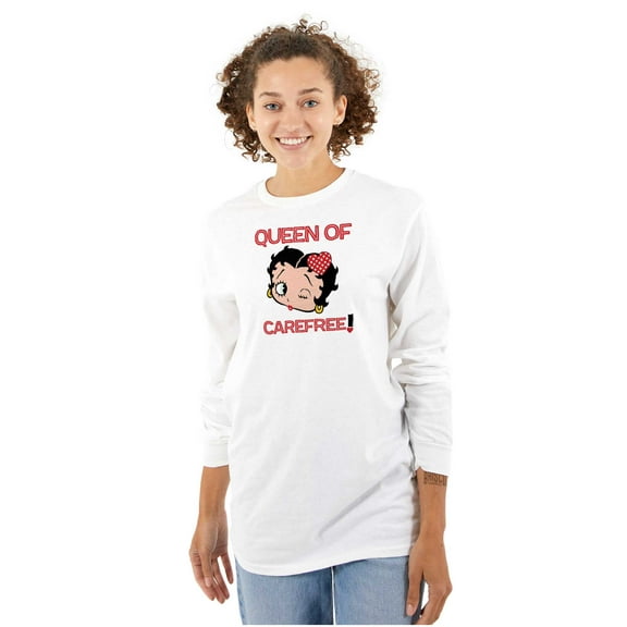 Betty Boop Cartoon Queen Of Carefree Women's Long Sleeve T Shirt Brisco Brands S