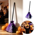 thumbnail image 2 of Halloween Witch Broom Costume Prop Lightweight Handle Tulle Skirt Decor for Cosplay Party Dress Up, 2 of 5