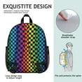 thumbnail image 5 of Rainbow Checkerboard Backpack Backpack for School,Cute School Bag,Schoolbag with Adjustable Shoulder Straps & Padded Back,13.8"x11.4"x6", 5 of 6