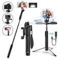thumbnail image 4 of 4-in-1 Bluetooth Selfie Stick Tripod with LED Fill Light, Panorama Shots 360 Degrees Rotatable Video Anti Shake Balance Handle Gimbal, for DSLR Cameras GoPro Photography Phone - Black, 4 of 9