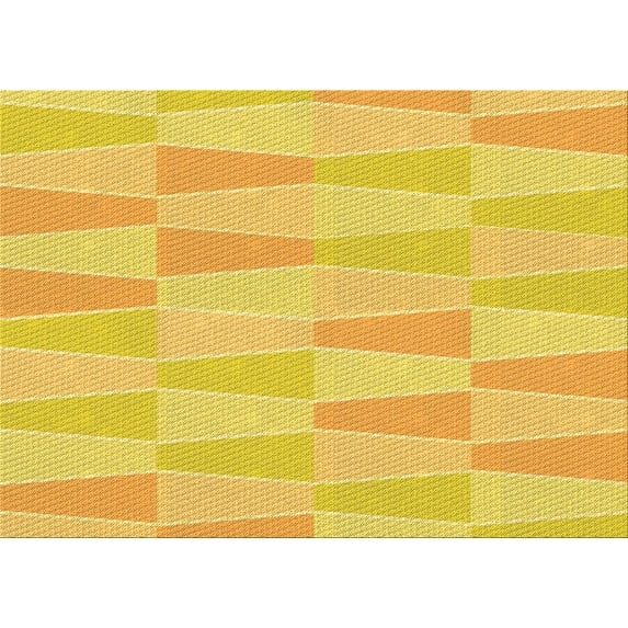 Ahgly Company Indoor Rectangle Patterned Banana Yellow Area Rugs, 7' x 10'