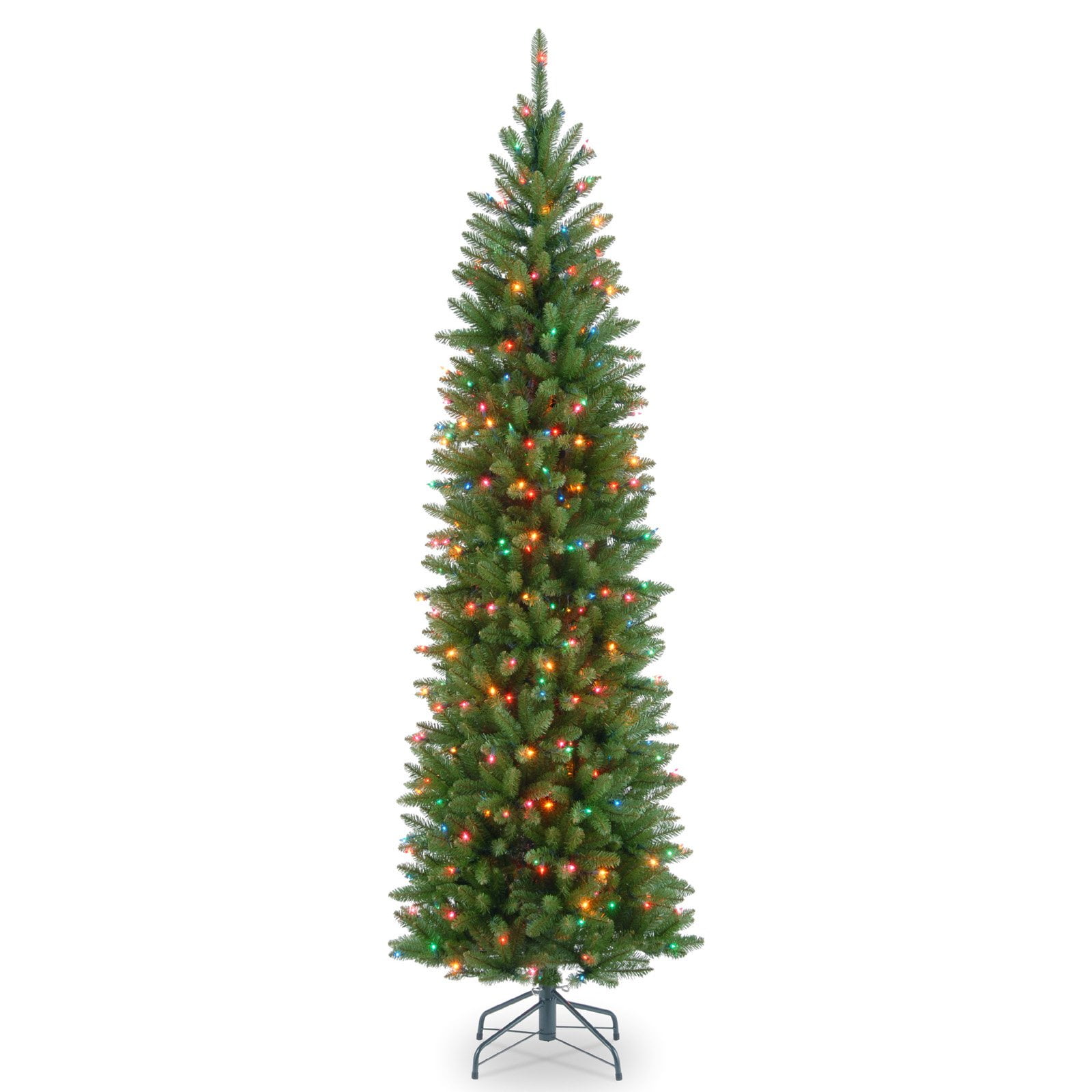 7' Kingswood Fir Pencil Tree with Multicolor Lights