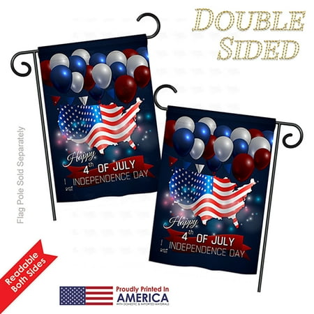 Angeleno Heritage G135156-BO July 4th Independence Day Americana Fourth of Impressions Decorative Vertical 13" x 18.5" Double Sided Garden Flag