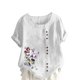 thumbnail image 1 of Camisetas de Manga Corta para las Mujeres Impreso Botón de Manga Corta Camiseta Blusa Poliéster, Ropa Casual Mirar Superior para las Mujeres, 1 of 4