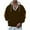 Brown, variant on BXINGOHAI Men Quarter Zip Hoodie Fleece Lightweight Mens Half Zip Pullover Long Sleeve Drop Shoulder Hooded Sweatshirt Blue 2XL