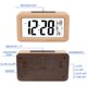 thumbnail image 3 of Reloj despertador digital de madera fácil de configurar con temperatura, fecha, retroiluminación, repetición, para dormitorio, mesita de noche, hogar, oficina, sin tictac, 3 of 5