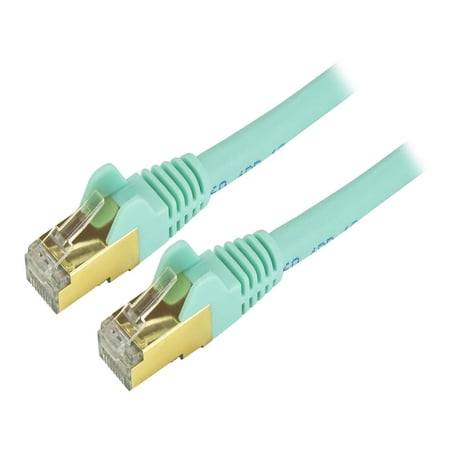 UPC: 0065030871792 | StarTech C6ASPAT3AQ StarTech.com Cat6a Shielded Patch Cable – 3 ft. – Aqua – Snagless RJ45 Cable – Ethernet Cord – Cat 6a Cable