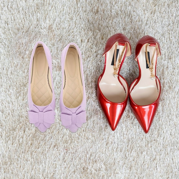 ELAYARD Women Flats Pair Violet Suede Wedding Shoes Elegant Style Comfortable Daily Wear