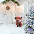 thumbnail image 2 of Colorful Highland Cow Christmas Yard Stake with String Lights - Whimsical Outdoor Holiday Decor for Adding Festive Cheer to Your Seasonal Landscape - B, 2 of 9