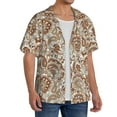 thumbnail image 3 of Salouo Indian Paisley1 Pattern Cuban Collar Shirts for Men Button-Down Shirt Men's Short Sleeve Shirts Hawaiian Shirts Casual Shirts -XX-Large, 3 of 6