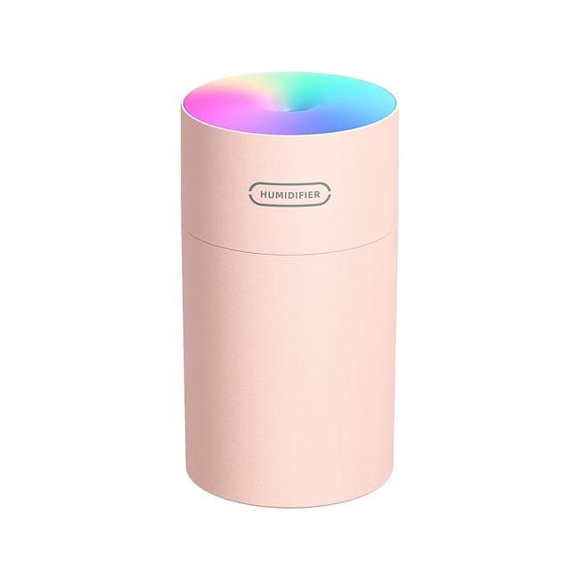 EGNMCR Humidifiers for Bedroom 270ml Portable Cylindrical Creative Silent Mini Humidifier With Colorful Lights A Humidifier