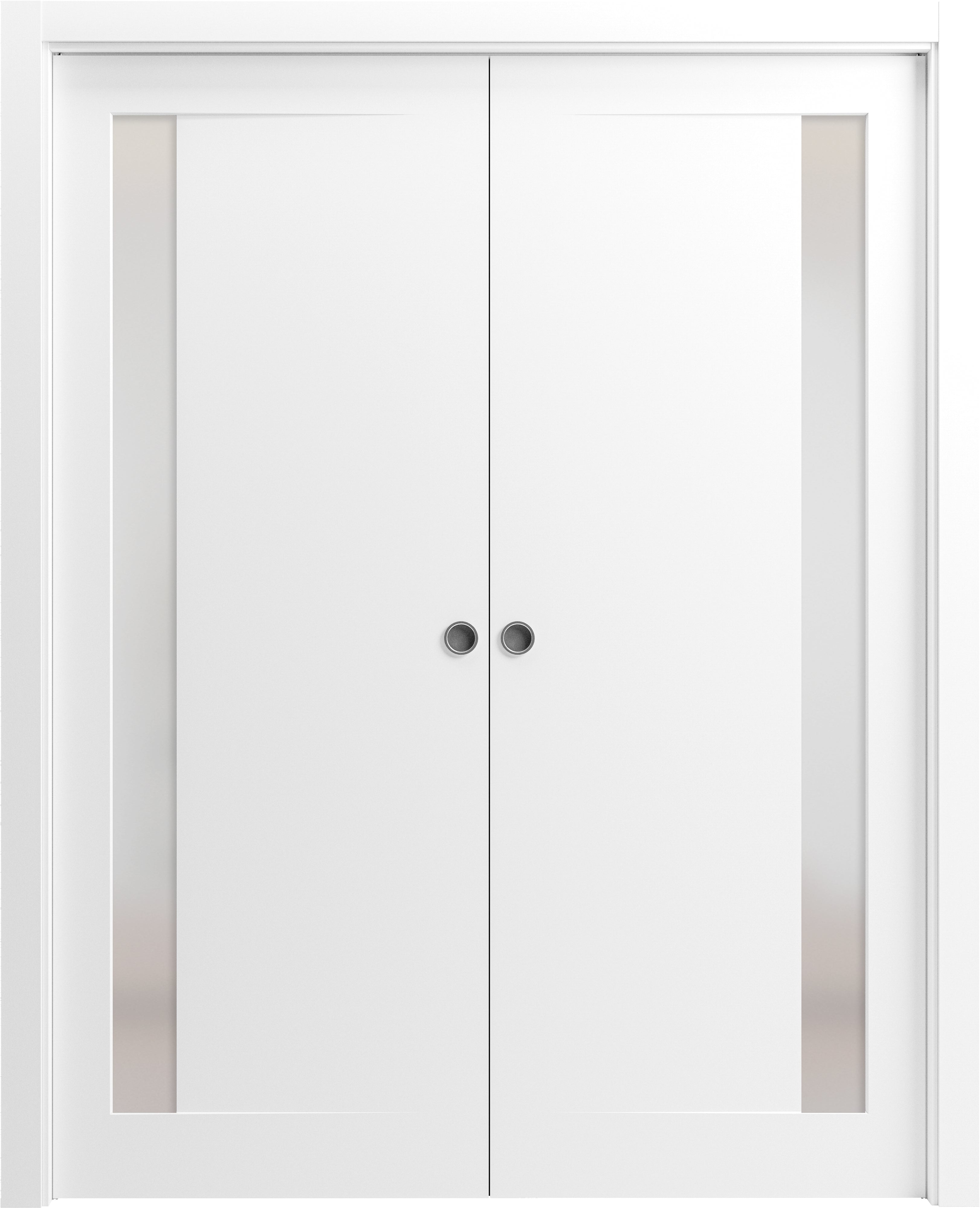 Sliding French Double Pocket Doors 64 x 80 inches Planum 0660 Painted