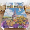 thumbnail image 6 of 3 Pcs Soft Bedding Set, Includes 1 Duvet Cover with Zipper And 2 Pillow,Shams Eiffel Tower King(102"×90"), 6 of 8