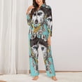 thumbnail image 2 of Lsque Husky With Dreamcatcher Pattern Long Sleeve Pajama Set for Women - Soft 2-Piece Sleepwear and Loungewear Set with Pockets, Comfy Nightwear-X-Large, 2 of 7