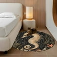 thumbnail image 3 of Coastal Vintage Seahorse Round Rug 4ft Washable Circle Entryway Rugs Non Slip Summer Ocean Starfish Coral Area Rug Indoor Floor Carpet for Bedroom Kitchen Living Room Home Office Dining Room Nursery, 3 of 8